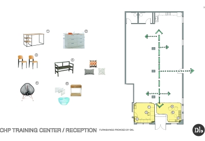 Reception site plan for CHP Training Center in San Francisco. 