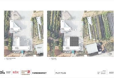 Site plan for Farm2Market Shade Trellis in Alameda, California.