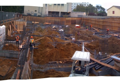 Construction of Fillmore Park in San Francisco.