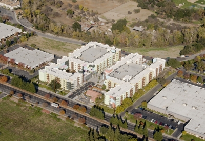 Aerial view of Paseo Senter in San Jose, California.