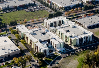 Aerial view of Paseo Senter in San Jose, California.