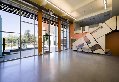 Interior of a community room inside Paseo Senter in San Jose, California.