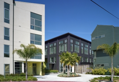 Exterior view of Pacific Cannery Lofts in Oakland, California.