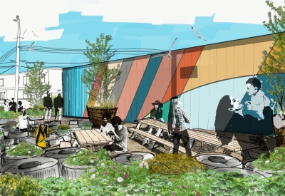 Rendering of Gather Garden in San Francisco.