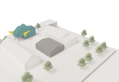 Diagram of Phase 1 of Incremental Density for  More-Plex, a competition entry for kit-of-parts collaborative housing.