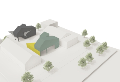 Diagram of Phase 2 of Incremental Density for  More-Plex, a competition entry for kit-of-parts collaborative housing.