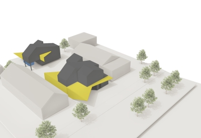 Diagram of Phase 4 of Incremental Density for  More-Plex, a competition entry for kit-of-parts collaborative housing.