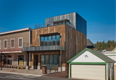 Exterior view of Truckee Prototype Mixed-Use Townhouse in Truckee, California.