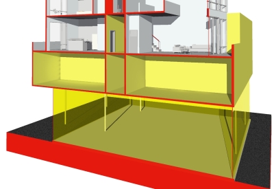 Computer generated section perspective for Taxi 2 in Denver, Colorado. 