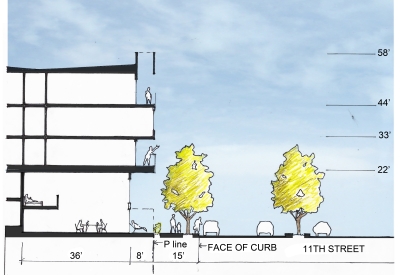 Sketch of section of Union Flats in Union City, Ca.