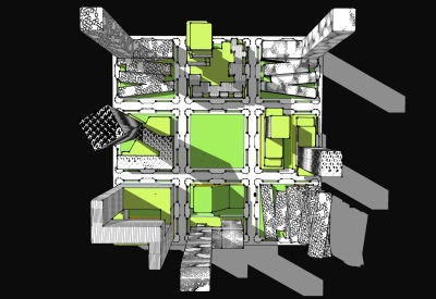 Aerial site plan of humanCITY.