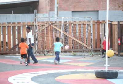 Children enjoying the Family Playground at SPARC-It-Place in Oakland, Ca.