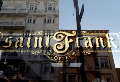 Signage at Saint Frank Coffee in San Francisco.