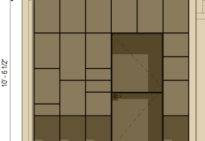 Simple drawing of the elevation for StoreFrontLab in San Francisco.