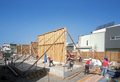 Construction of Tassafaronga Village in East Oakland, CA. 