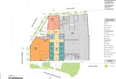 Ground floor site plan for The Intersection in Emeryville, California.