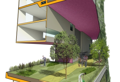 Section diagram showing the townhouses for Xero Project.