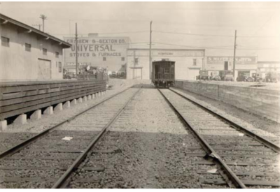 Train depot from 1929 at the now site of 855 Brannan in San Francisco.