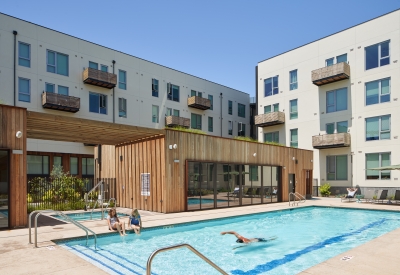 Community pool at Union Flats in Union City, Ca.