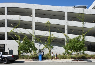 Parking garage exterior at Union Flats in Union City, Ca.