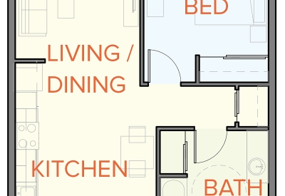 Unit plan of Lee Walker Heights in Asheville, North Carolina.