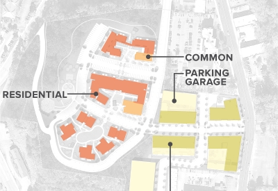 Site diagram of Lee Walker Heights in Asheville, North Carolina.