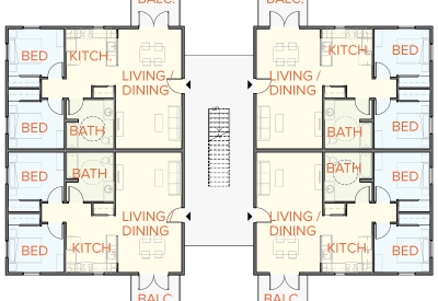 Floor plan of Lee Walker Heights in Asheville, North Carolina.