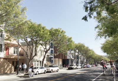 Exterior rendering of 2675 Folsom Street looking south in San Francisco.