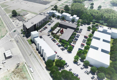 Aerial rendering for 26th and Clarksville in Nashville, Tennessee. 