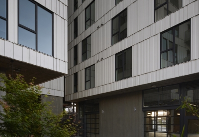 Private residential courtyard in The Union in Oakland, Ca. 