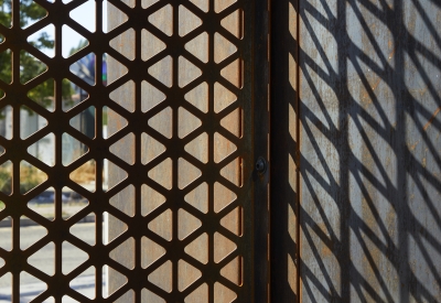 Corten gate detail at The Union in Oakland, Ca. 