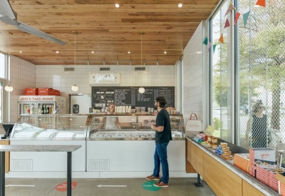 Inside Jeni's Ice cream in Birmingham, Alabama.