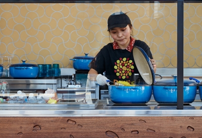 Interior view of Bini’s Kitchen in San Francisco, CA.