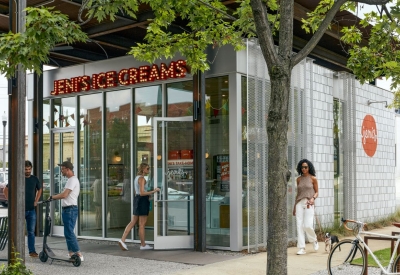 Entrance to Jeni's Icecream in Birmingham, Alabama.