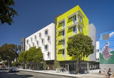 Southwest corner of Richardson Apartments in San Francisco.