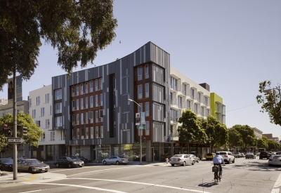 Corner exterior view of Richardson Apartments in San Francisco.