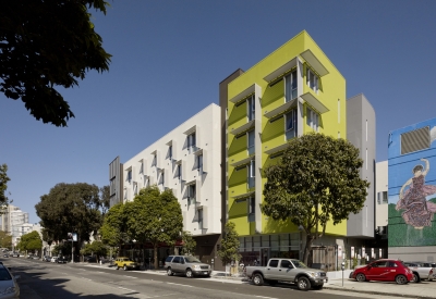 Southwest corner of Richardson Apartments in San Francisco.