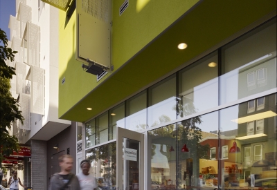 Retail spaces at Richardson Apartments in San Francisco.