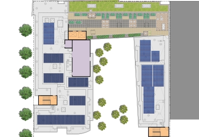 Roof plan for Richardson Apartments in San Francisco.