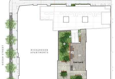 Landscape plan for Richardson Apartments in San Francisco.