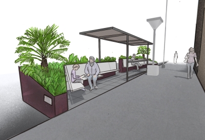 Rendering of the Saint Frank Parklet in San Francisco.