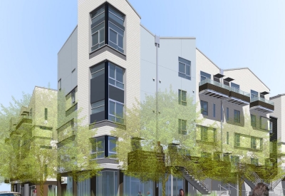 Exterior rendering of Armstrong Place in San Francisco.