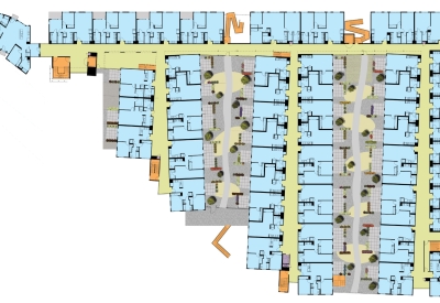 Typical upper level plan for 888 Seventh Street in San Francisco.