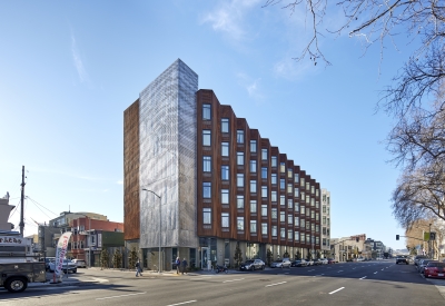 Exterior view of Tahanan Supportive Housing in San Francisco.