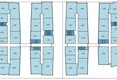 Level three through five presentation plan for Sunnydale Block 3 in San Francisco.