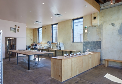 Interior of Last Call Bakery at the Bandsaw Building in Birmingham, Alabama.