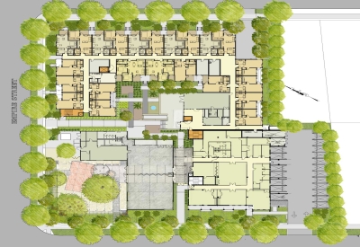 Site plan for Mabuhay Court and Northside Community Center in San Jose, Ca.