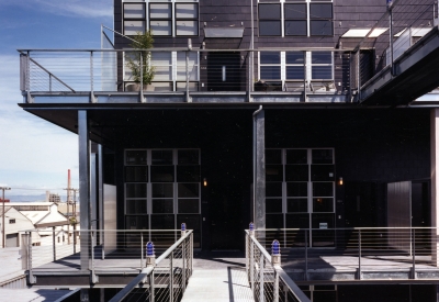 Central courtyard at Indiana Industrial Lofts in San Francisco.