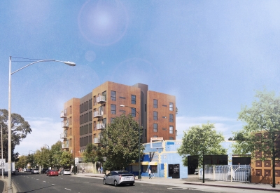 Exterior rendering of 130 El Camino in Millbrae, California.