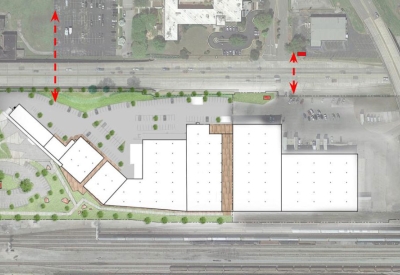 Site plan for Sloss Docks in Birmingham, Alabama.